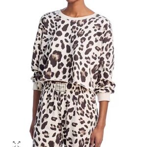 Vintage Havana Faux suede terry crewneck top, small, NWT